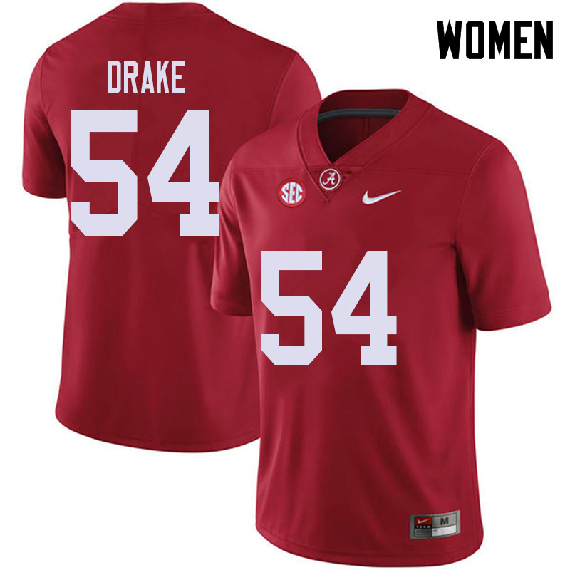 Women #54 Trae Drake Alabama Crimson Tide College Football Jerseys Sale-Red